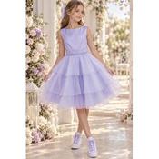 Lilac Satin/Tulle Confirmation Dress Style Ko27648 image