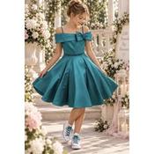 Teal Mikado Confirmation Dress Style Ko26730 image