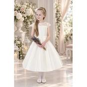 HANDMADE WHITE BALLERINA LENGTH FIRST HOLY COMMUNION DRESS STYLE NINETTE SHORT WHITE