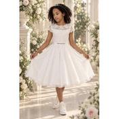 IVORY HANDMADE BALLERINA LENGTH FIRST HOLY COMMUNION DRESS STYLE TAMARA IVORY image