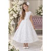 White  Handmade Ballerina Length First Holy Communion Dress Style CORDOBA