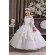 HANDMADE WHITE FIRST HOLY COMMUNION DRESS T-162 image