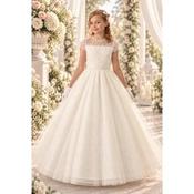 Sweetie Pie Ivory Sparkle Lace Communion Dress Style 5049 image