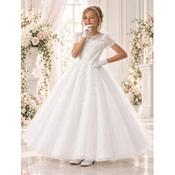 Sweetie Pie White Sparkle Lace Princess Communion Dress Style 5051 image