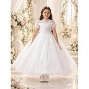 Rosa Bella White 3D Floral Lace Communion Dress Style RB807 image