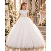 Fashion Angel Exclusive by Sweetie Pie Crystal Pearl Princess Ivory Communion Dress Style S-SRC38-FA image