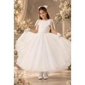 Linzi Jay White First Holy Communion Dress With Glitter Style KHALIAH image