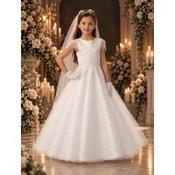 Linzi jay White First Holy Communion Dress with Lace Details Style TAYLOR image