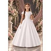 Linzi Jay White Satin First Holy Communion Dress Style RUBY BIS image