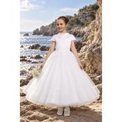 Paula's White Lace Applique&amp;Tulle First Holy Communion Dress Style PJ-108