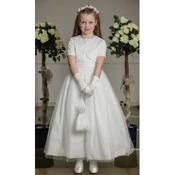 First Communion Dress&amp;Short Sleeve Bolero by Olivia K Style OK296
