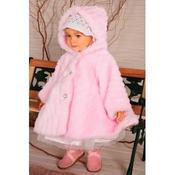 Girls Pink Faux Fur Coat C004