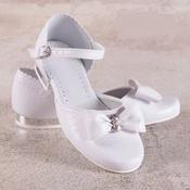 White Leather First Holy Communion Shoes Style 671 image