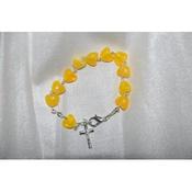 Baptism Baby Bracelet 10th Rosary  Yellow