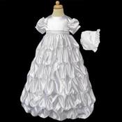 White Satin Richly Decorated Baby Girl Christening Gown by River Oak style: D9025C image