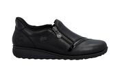 Rieker Ladies Low Wedge Slip On Zip Shoe 47264-00 image
