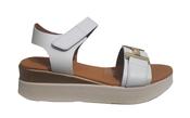 Oh My Sandals Ladies Low Wedge Velcro Sandal 5672