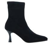 Miss Elastic Ladies Black Suede Pull On Sock Boot 78042 image