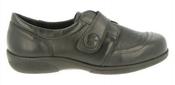 Easy B Owl Ladies Black Velcro Stretch Shoe 78998A image