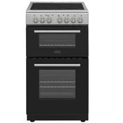 BELLING 50CM DOUBLE OVEN FREESTANDING COOKER - CERAMIC HOB  | BFSE52DOSIL image