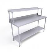 1800 x 600mm Stainless Steel Wall Table &amp; Gantry