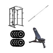 120KG Home Gym Package with Lat Pulldown Rack image