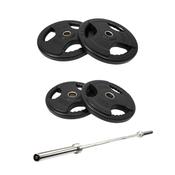 50kg Rubber Plate &amp;amp; Bar set image