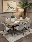 Kamala 140cm Dining Table and 6 x Alva Beige Dining Chairs - Bundle Deal