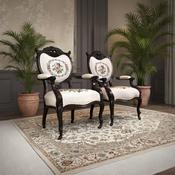 A Pair of Fine Edwardian Mahogany Tapestry armchairs image