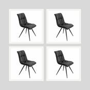 Anna Dark Grey Velvet Dining Chair Set of 4