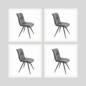 Anna Light Grey Velvet Dining Chair Set of 4