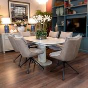 Siena Extending Dining Table and Daly Light Brown Dining Chair Bundle image