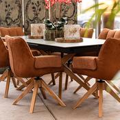 Terra Verde Extending Dining Table and Giro Orange Dining Chair Bundle image