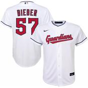 Youth Cleveland Guardians Shane Bieber Cool Base Replica Home Jersey - White image