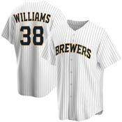 Youth Milwaukee Brewers Devin Williams Cool Base Replica Home Jersey - White image