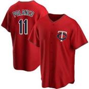 Mens Minnesota Twins Jorge Polanco Cool Base Replica Jersey Red image