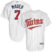 Men's Minnesota Twins Joe Mauer Replica Home Jersey - White image