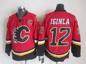 Men's Calgary Flames #12 Jarome Iginla 2003 Red Throwback CCM Jersey image