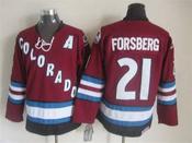 Men's Colorado Avalanche #21 Peter Forsberg 2001-02 Red CCM Vintage Throwback Jersey image