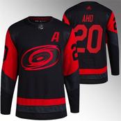 Men's Carolina Hurricanes #20 Sebastian Aho Black Stadium Series Breakaway Stitched Hockey Jersey image