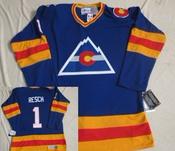 Men's Colorado Avalanche #1 Chico Resch Blue Throwback CCM Jersey image
