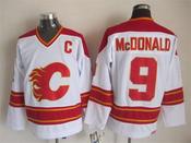 Men's Calgary Flames #9 Lanny McDonald White Throwback CCM Jersey image