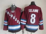 Men's Colorado Avalanche #8 Teemu Selanne 2001-02 Red CCM Vintage Throwback Jersey image