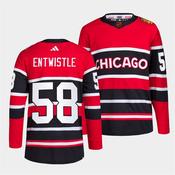Men's Chicago Blackhawks #58 MacKenzie Entwistle Red Reverse Retro 2.0 Stitched Hockey Jersey image