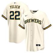 Men's Milwaukee Brewers Christian Yelich Alternate Player Jersey - Cream image