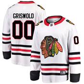 Men's Clark Griswold Chicago Blackhawks Fanatics Branded White Breakaway Away Jersey image