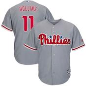 Men's Philadelphia Phillies Jimmy Rollins Replica Road Jersey - Gray image