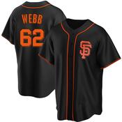 Men's San Francisco Giants Logan Webb Cool Base Replica Alternate Jersey - Black image