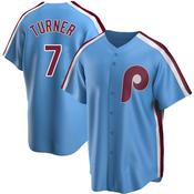 Men's Philadelphia Phillies Trea Turner Cool Base Replica Alternate Jersey - Light Blue image