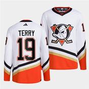 Men's Anaheim Ducks #19 Troy Terry White Reverse Retro 2.0 Stitched Hockey Jersey image